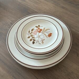 Set of 6 Golden Harvest stoneware dinner (3) and dessert plates(3)